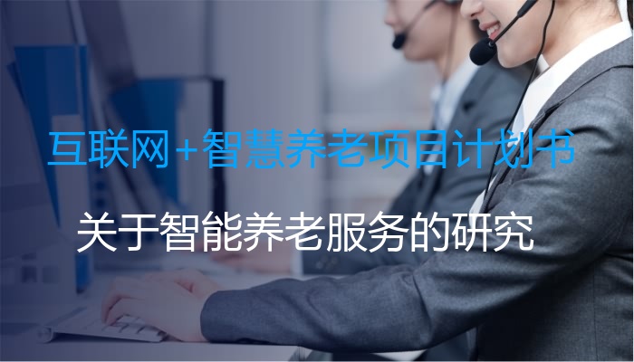 互联网+智慧养老项目计划书
