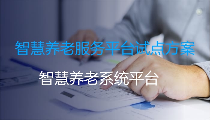 智慧养老服务平台试点方案